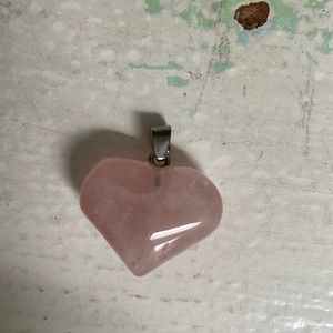 Rose quartz heart pendant no chain